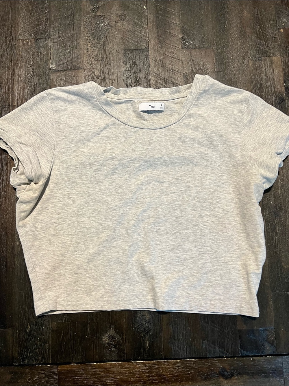 TNA Heather Gray Cropped Crewneck Tee